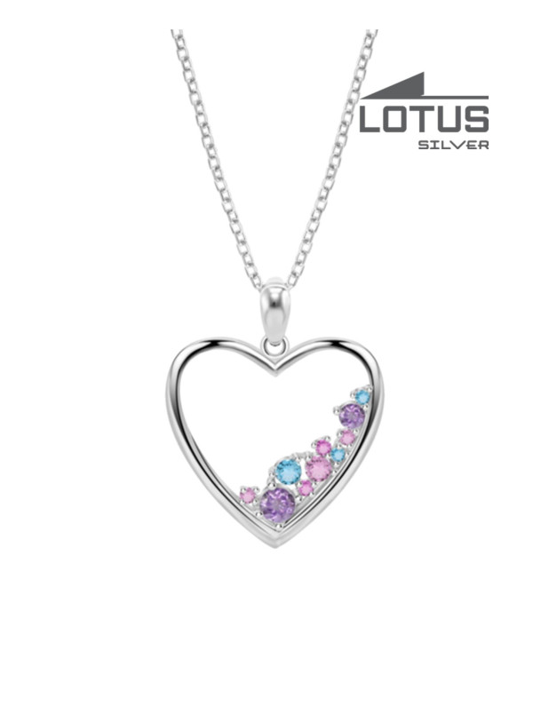 LOTUS SILVER HEART NECKLACE